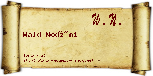 Wald Noémi névjegykártya